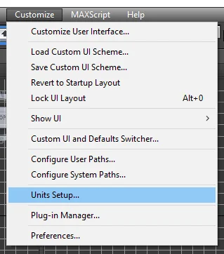 Resource '3DS Max units setup'